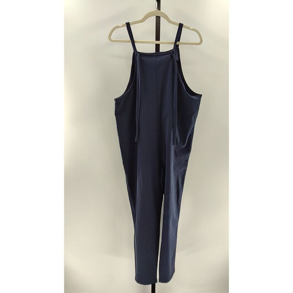 Quince Women Maternity Organic Cotton Overalls Navy Jumpsuit M - Picture 2 of 2
